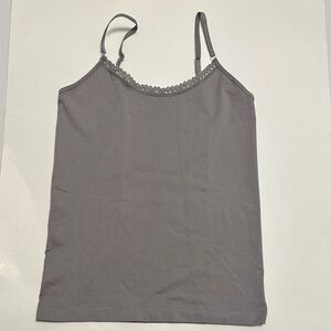 NWOT Charcoal Lace Trim Women's Camisole